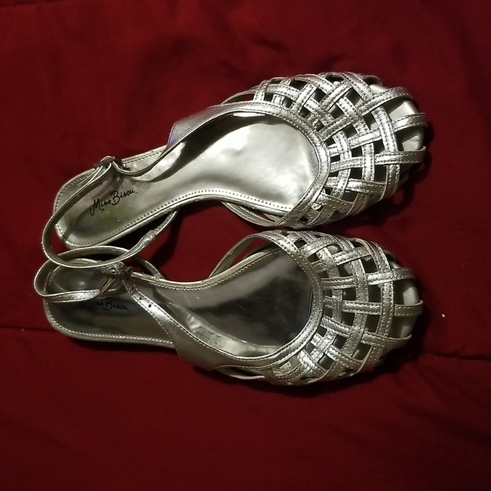 Silver flat sandals